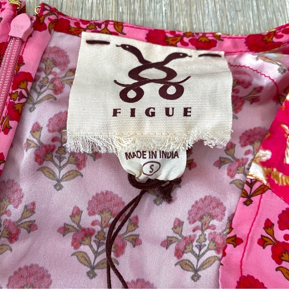 NWOT Figue Fiona Silk Midi Dress with Sequins Sz S - Picture 3 of 9